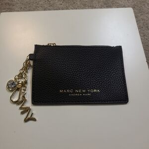 Marc New York Black Coin Pouch with Gold Chain and Charms